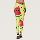 スイカのピース：夏の黄色のパターン レギンス (裏面)