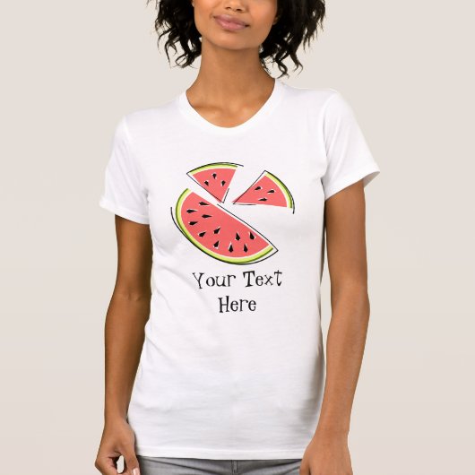 スイカのピース「文字」レディースTシャツ Tシャツ (正面)
