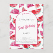 スイカのファーストバースデーパーティー ポストカード (正面)