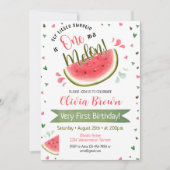スイカのファーストバースデー ワン インナー メロン 招待状 (正面)