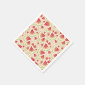 スイカのフルーツスライス模様 スタンダードカクテルナプキン (角)