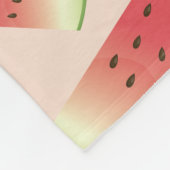 スイカのフルーツスライス模様 フリースブランケット (角)