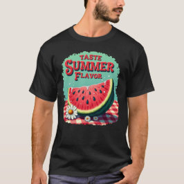 スイカのフレーバーTシャツ 夏を味わう  Tシャツ