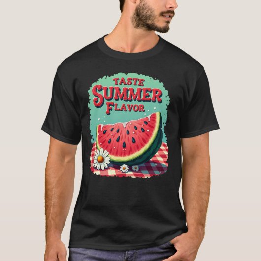 スイカのフレーバーTシャツ 夏を味わう Tシャツ (正面)