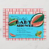 スイカのベビーシャワーの招待状 招待状 (正面/裏面)