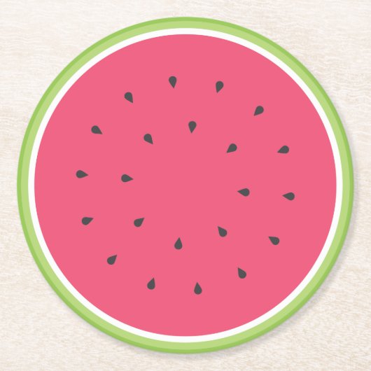 スイカのペーパーコースター ラウンドペーパーコースター (正面)