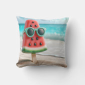 スイカのポプシクルをビーチ砂に クッション (正面)