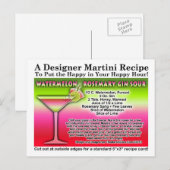 スイカのローズマリージンサワーカクテルレシピカード ポストカード (正面/裏面)
