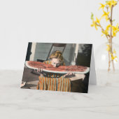 スイカのヴィンテージの写真カード カード (黄色い花)