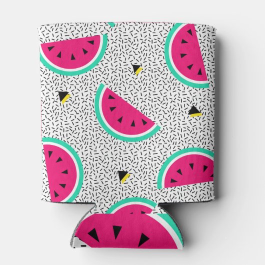 スイカの三角形:レトロな夏のテクスチャ。 缶クーラー (裏面)