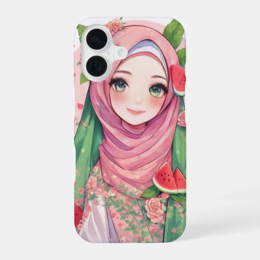 スイカの乙女 – かわいいアニメiPhone 15ケース iPhone 16ケース (裏面)