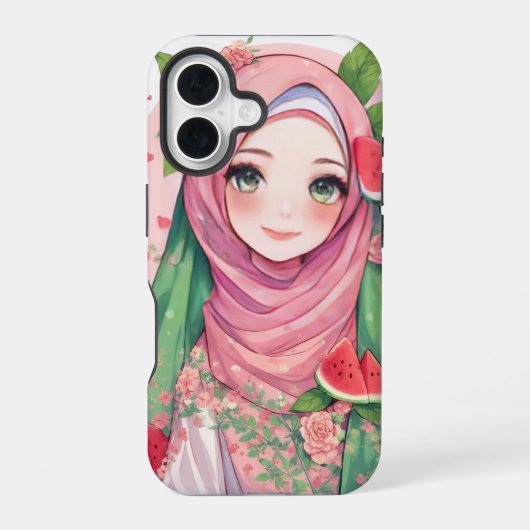 スイカの乙女 – かわいいアニメiPhone 15ケース iPhone 16ケース (裏面)