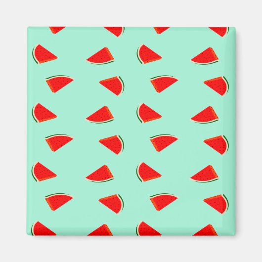 スイカの切り身の緑 マグネット (正面)