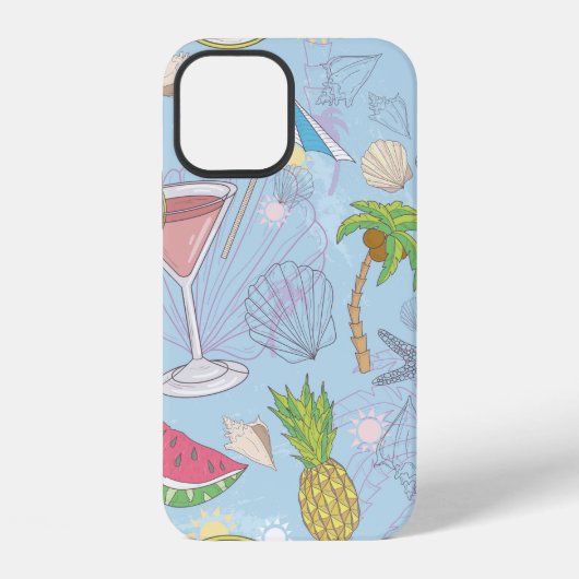 スイカの可愛い夏のイラストパターン、 iPhoneケース (裏面)
