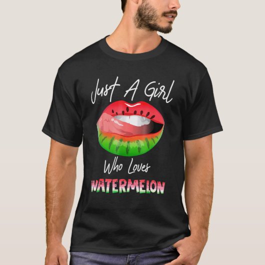 スイカの唇が大好きな女の子 Tシャツ (正面)