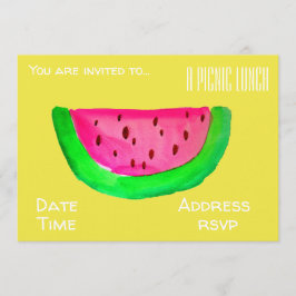 スイカの夏のピクニック昼食のパーティー 招待状