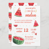 スイカの夏の初誕生日 招待状 (正面/裏面)