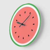 スイカの夏の果物 ラージ壁時計 (傾斜)