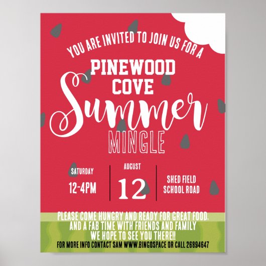 スイカの夏の混ぜパーティー ポスター (正面)