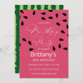 スイカの夏の誕生日パーティー 招待状 (正面/裏面)