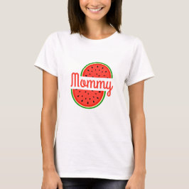 スイカの夏 ママ 妊婦 赤ちゃんお披露目 Tシャツ