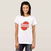 スイカの夏 ママ 妊婦 赤ちゃんお披露目 Tシャツ (正面フル)