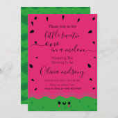 スイカの小さな愛 水彩画 メロンの中のひとつ 招待状 (正面/裏面)