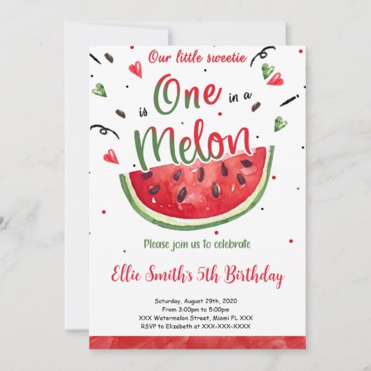 スイカの招待状 招待状 (正面)