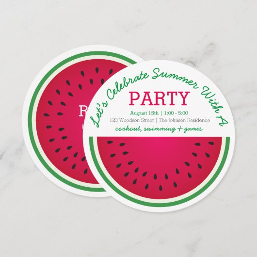 スイカの招待状 招待状 (正面/裏面)