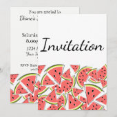 スイカの招待状 縦 招待状 (正面/裏面)