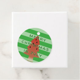 スイカの木のクリスマスクリスマスジュリーストライプのグリーン フェイバータグ