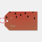 スイカの木のクリスマス7月の緑のストライプ ギフトタグ (裏面横)