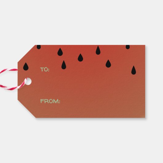 スイカの木のクリスマス7月の緑のストライプ ギフトタグ (裏面横)