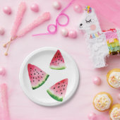 スイカの果実は水色を切る ペーパープレート (パーティー)