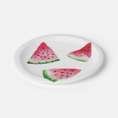 スイカの果実は水色を切る ペーパープレート (アングル)