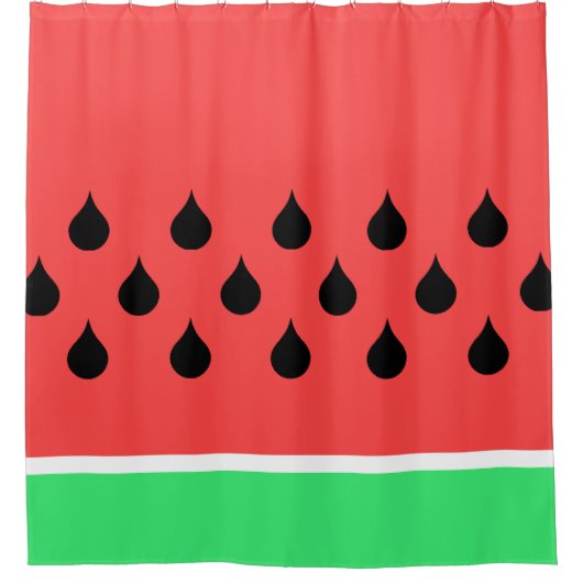 スイカの果実をスライスした夏 シャワーカーテン (正面)