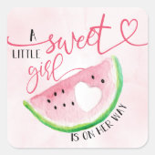 スイカの水の色ベビーシャワー スクエアシール (正面)