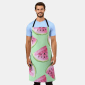 スイカの水の色、シームレスな夏のパターン。 エプロン (着用した状態)