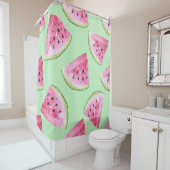 スイカの水の色、シームレスな夏のパターン。 シャワーカーテン (インサイチュ)