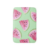 スイカの水の色、シームレスな夏のパターン。 バスマット (正面縦)