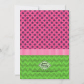 スイカの水彩画のピンクの誕生日の招待状 招待状 (裏面)