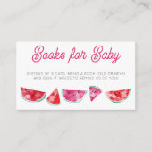 スイカの水彩赤ちゃんシャワーブックリクエスト エンクロージャーカード (正面)