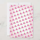 スイカの水彩1つ1つ目の誕生日ピンク 招待状 (裏面)