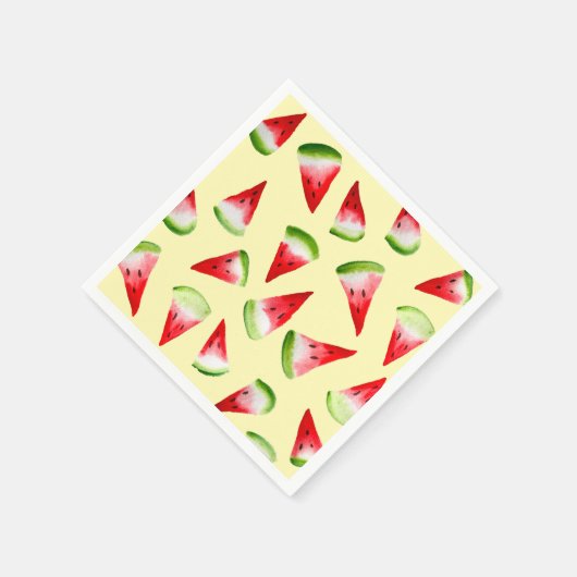 スイカの水色かわいいフルーツ スタンダードカクテルナプキン (角)