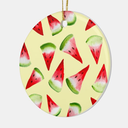 スイカの水色かわいいフルーツ セラミックオーナメント (左)