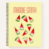 スイカの水色かわいいフルーツ ノートブック (正面)