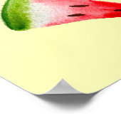 スイカの水色かわいいフルーツ ポスター (角)