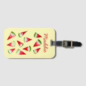 スイカの水色かわいいフルーツ ラゲッジタグ (正面横)