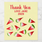 スイカの水色かわいいフルーツ ワインラベル (シングルラベル)