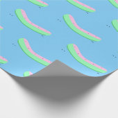 スイカの皮と種子かわいい食品 ラッピングペーパー (角)